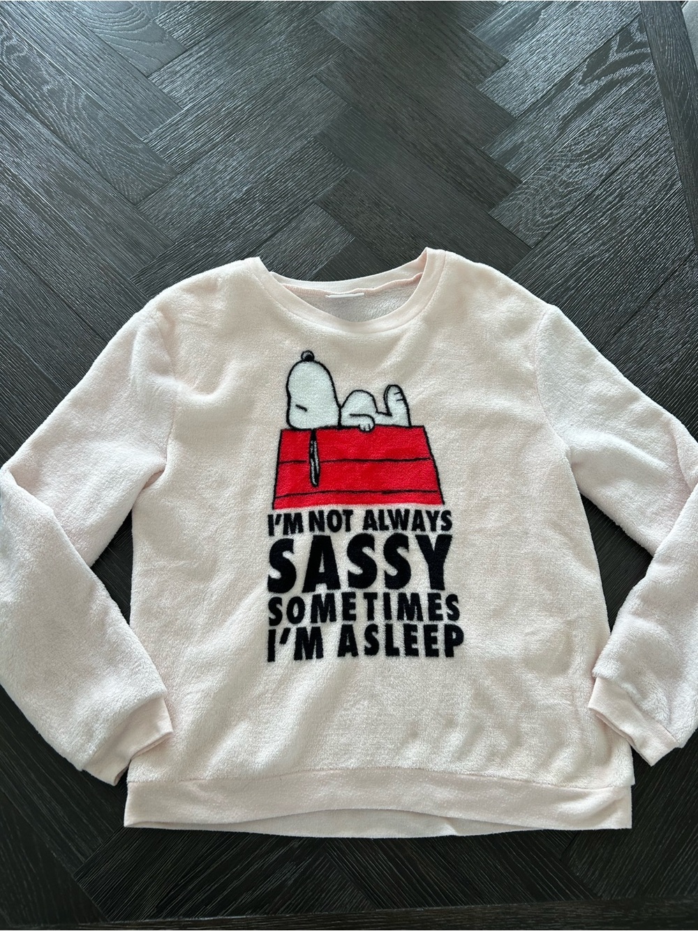 Peanuts Pale Pink Snoopy Collar Top